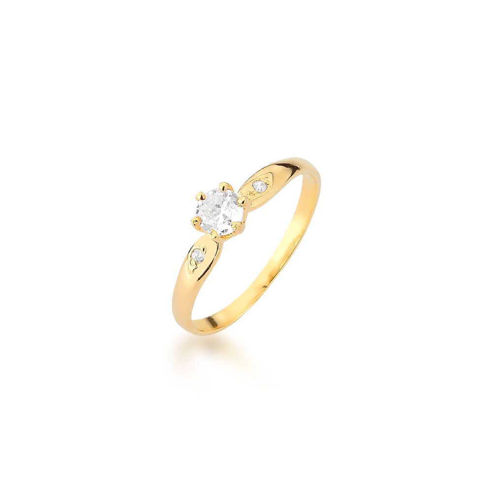 Anel De Noivado Raissa Em Ouro 18k