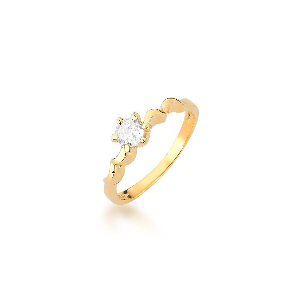 Anel De Noivado Renata Em Ouro 18k