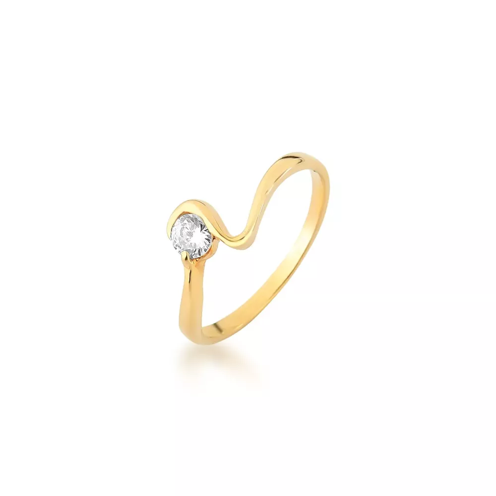 Anel De Noivado Celina Em Ouro 18k