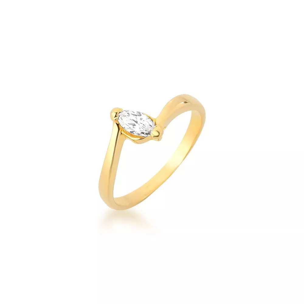 Anel De Noivado Aurora Em Ouro 18k