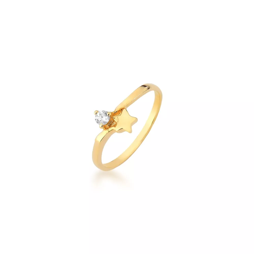 Anel De Estrela Beatriz Em Ouro 18k