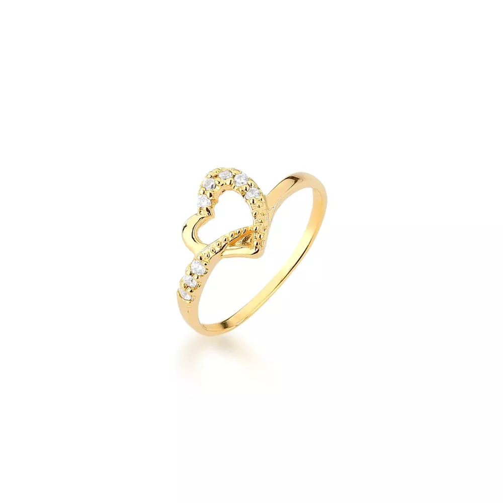 Anel De Coração Betina Em Ouro 18k