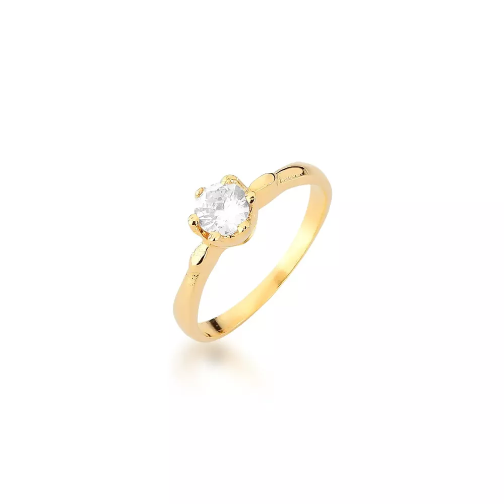 Anel De Noivado Camila Em Ouro 18k
