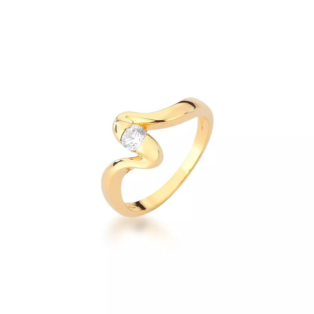 Anel De Noivado Giovana Em Ouro 18k