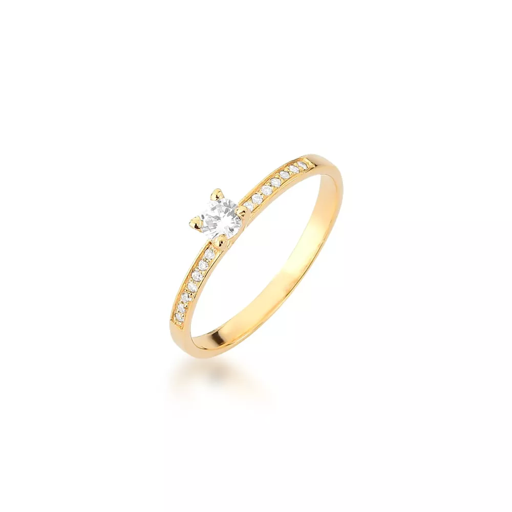 Anel De Noivado Gisele Em Ouro 18k