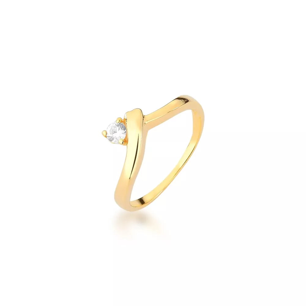 Anel De Noivado Letícia Em Ouro 18k