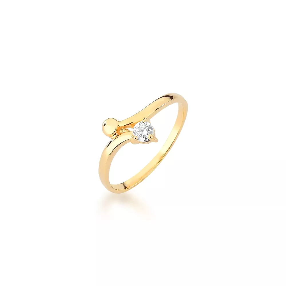 Anel De Noivado Lorena Em Ouro 18k