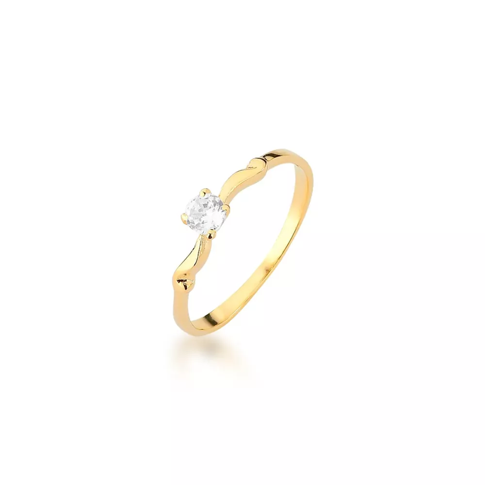 Anel De Noivado Luma Em Ouro 18k