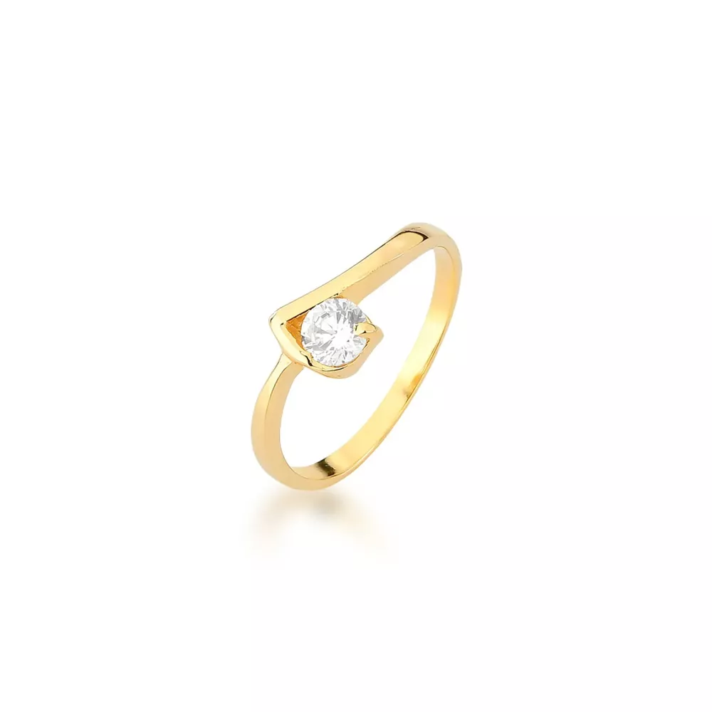 Anel De Noivado Raquel Em Ouro 18k