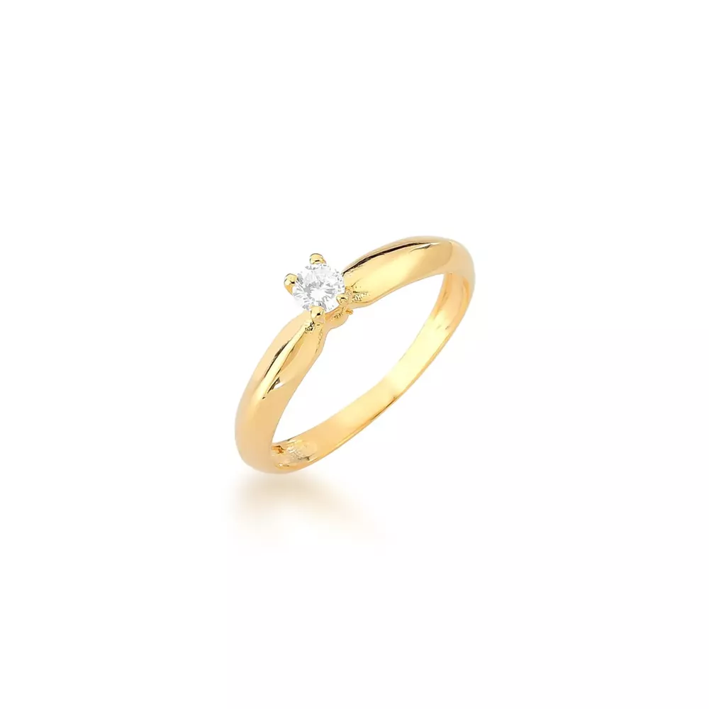 Anel De Noivado Silvia Em Ouro 18k
