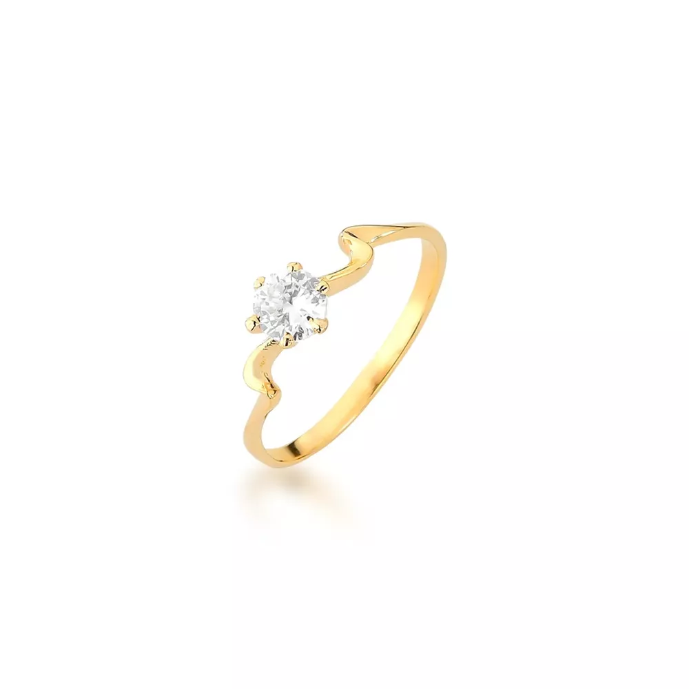 Anel De Noivado Talita Em Ouro 18k