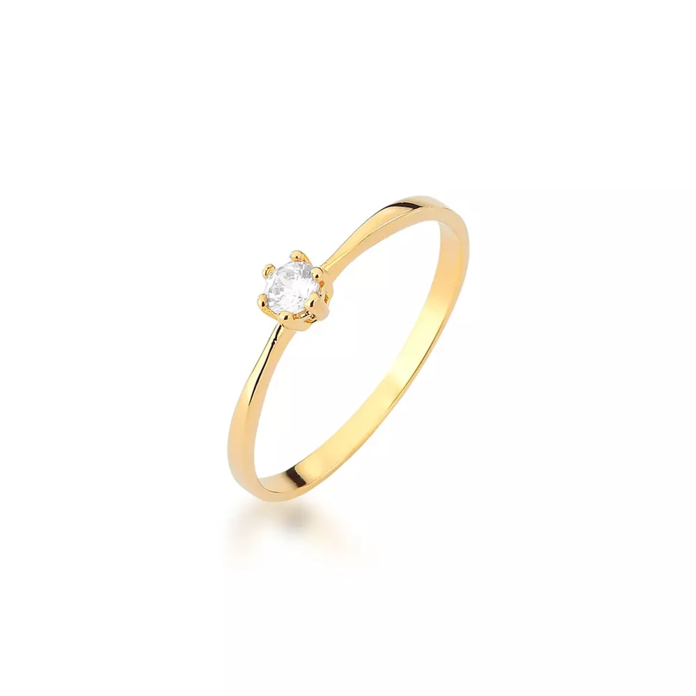 Anel De Noivado Thaís Em Ouro 18k