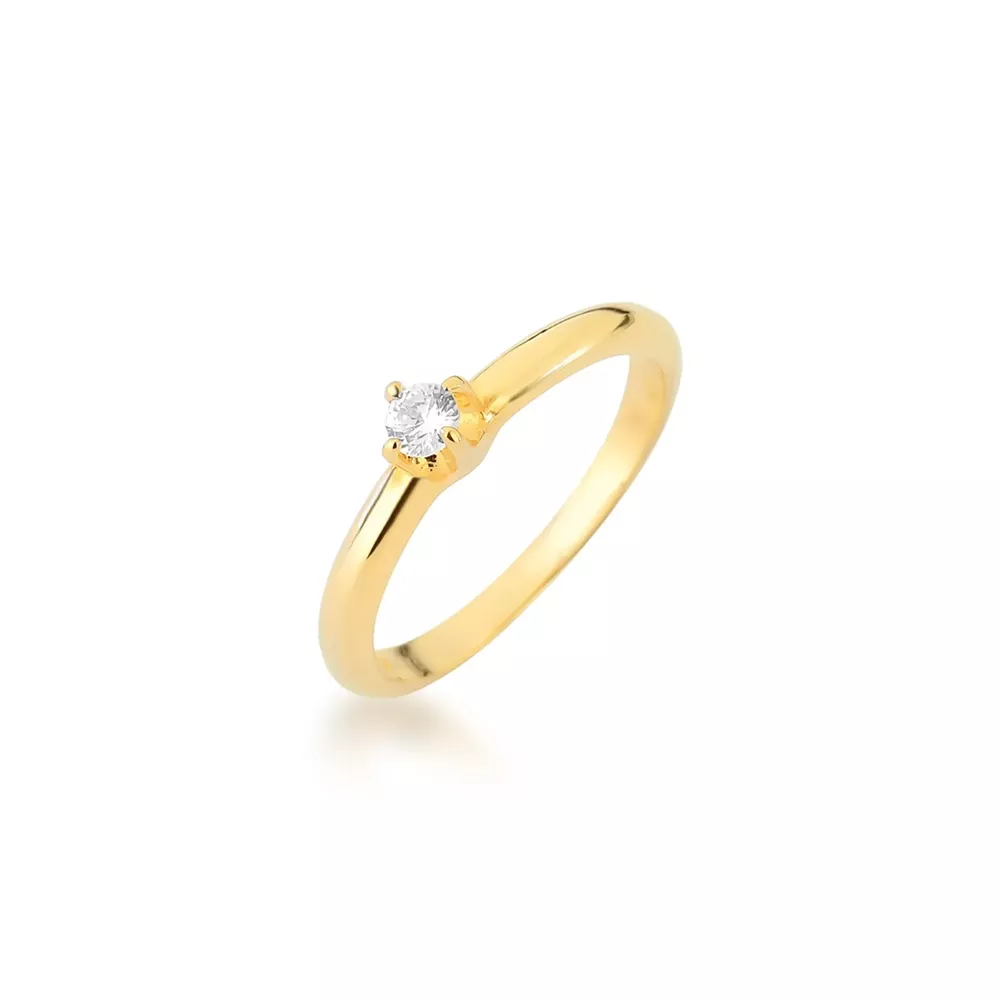 Anel De Noivado Roberta Em Ouro 18k