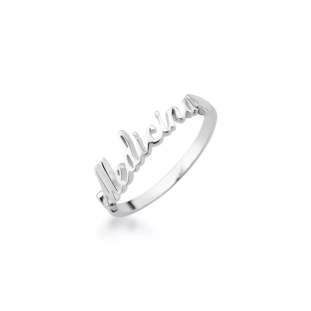 Anel Formatura Manuscrito Com Coração Lateral Em P...