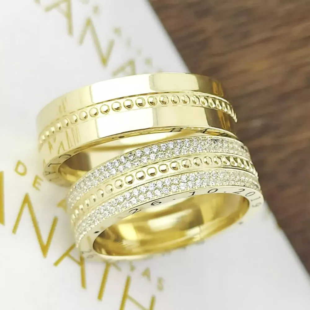 Alianças Em Ouro 18k Cancun 6mm Polida Reta