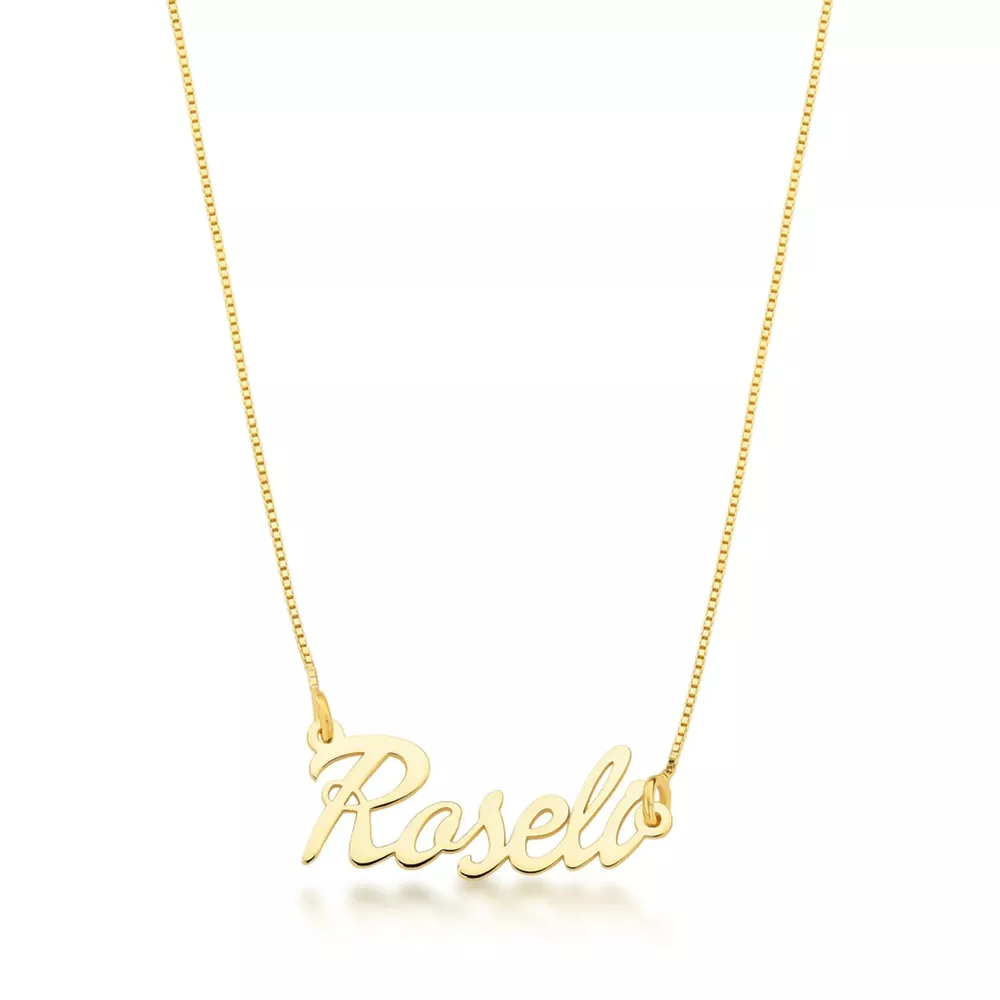 Colar Manuscrito Personalizado Em Ouro