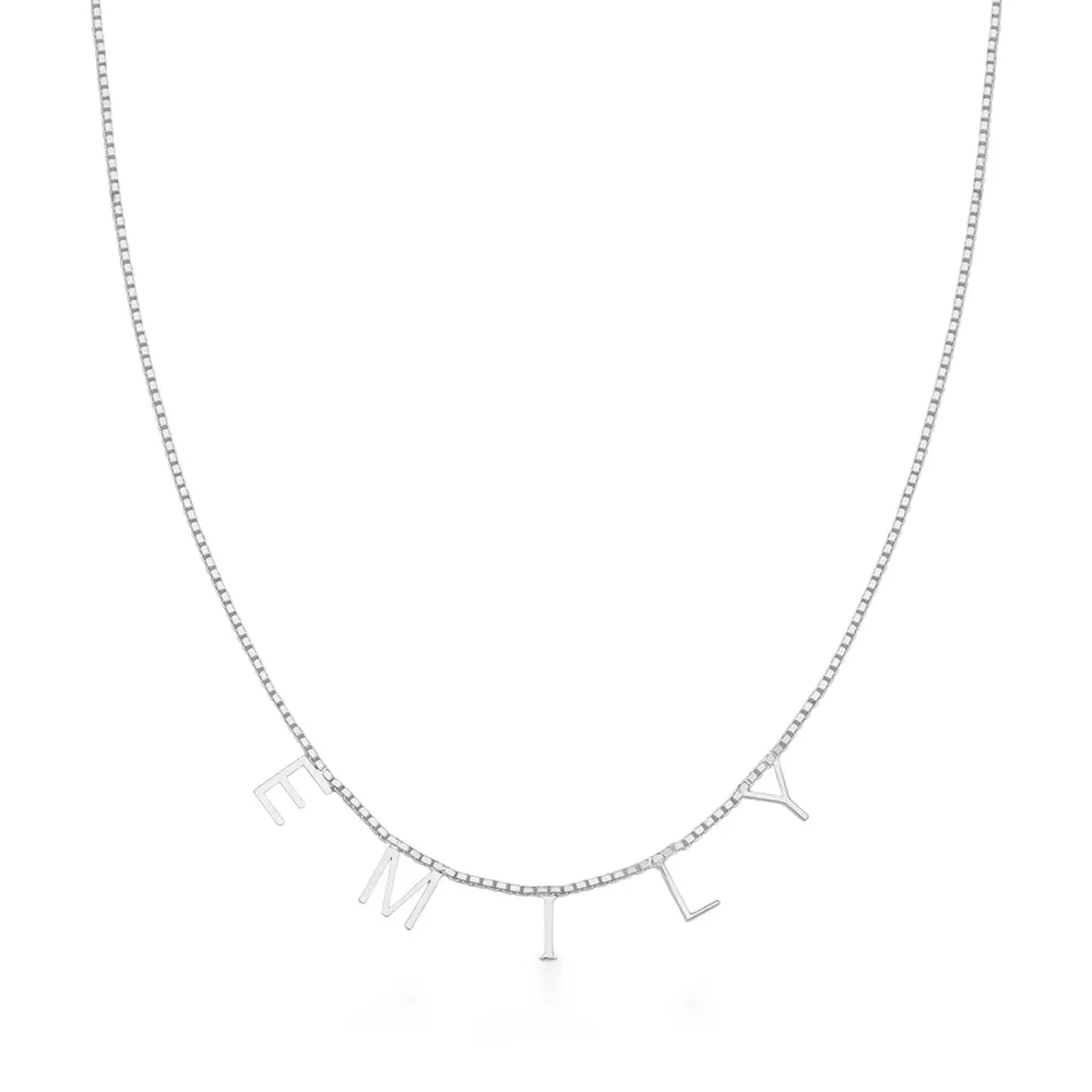 Colar Letras Personalizado Em Prata