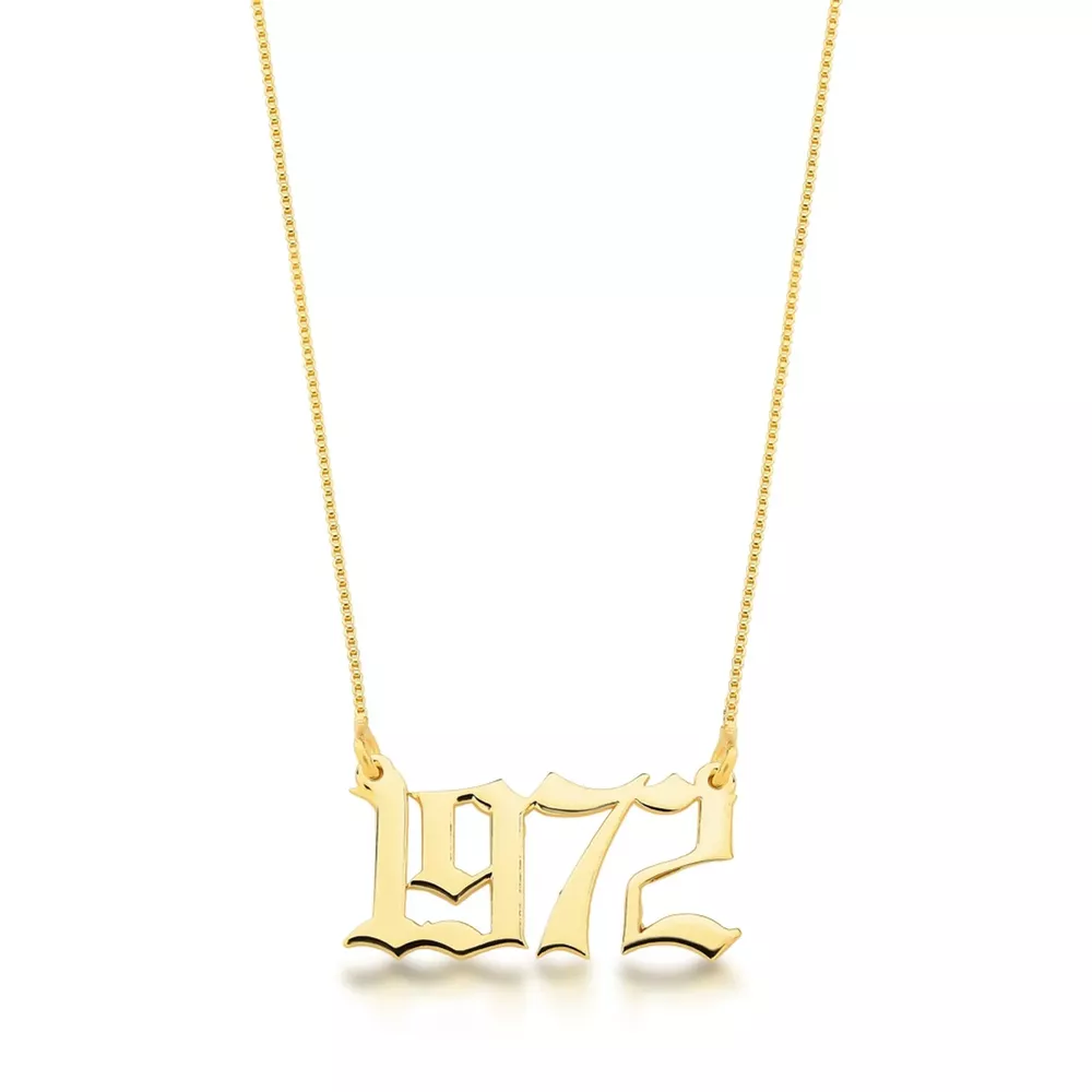 Colar Ano Personalizado Em Ouro