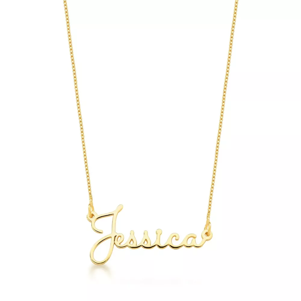 Colar Manuscrito Personalizado Em Ouro