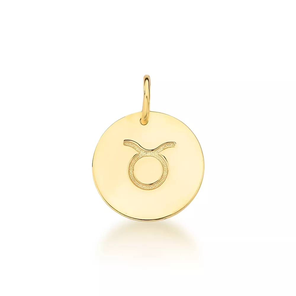 Pingente De Signo Touro Em Ouro 18k