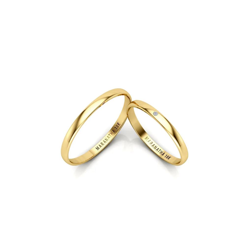 Alianças Em Ouro 18k Bélgica 2mm Polida Meia Cana
