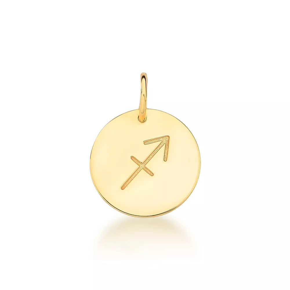Pingente De Signo Sagitário Em Ouro 18k