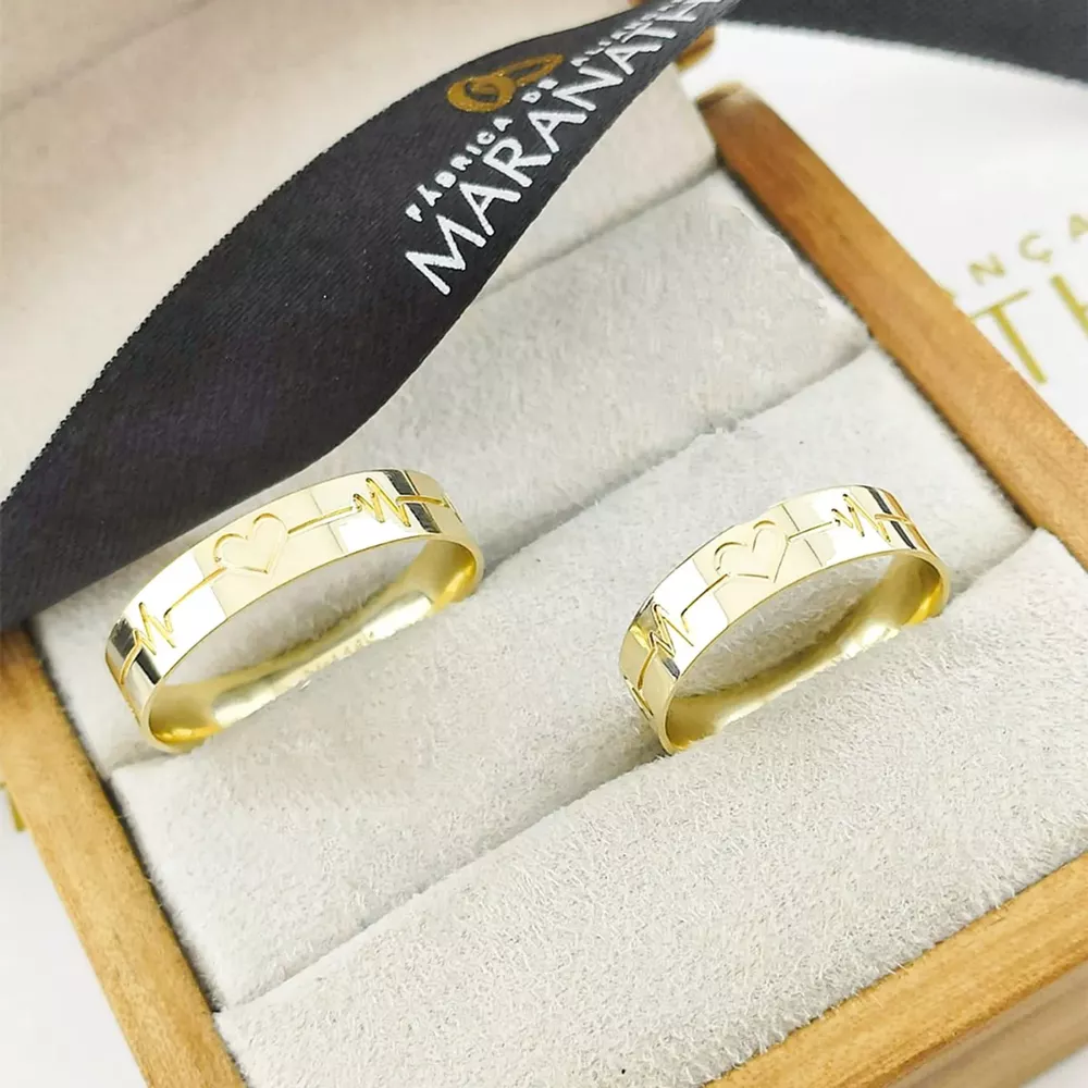 Alianças Em Ouro 18k Suva 5mm Polida Reta