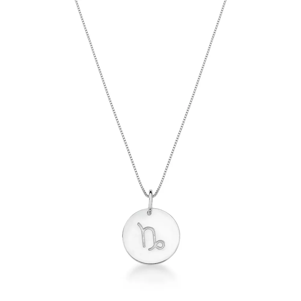 Conjunto Corrente Veneziana e Pingente De Signo Capricórnio Em Prata
