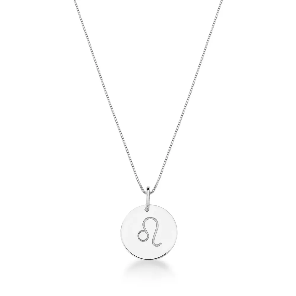 Conjunto Corrente Veneziana e Pingente De Signo Leão Em Prata