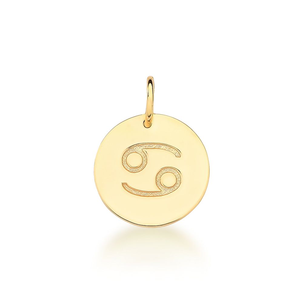 Pingente De Signo Câncer Em Ouro 18k
