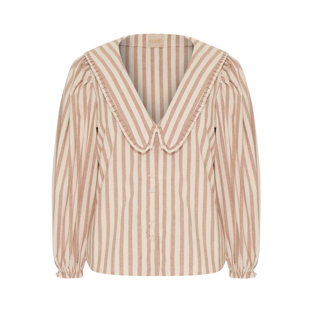 Camisa Celina - Listrada marrom - MATIBRAND