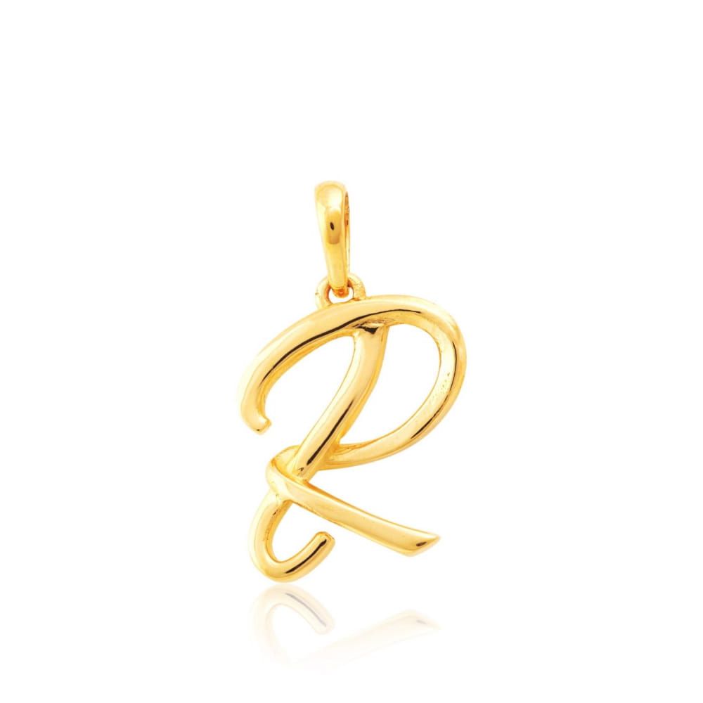 Pingente Letra R de Ouro 18K Feminino