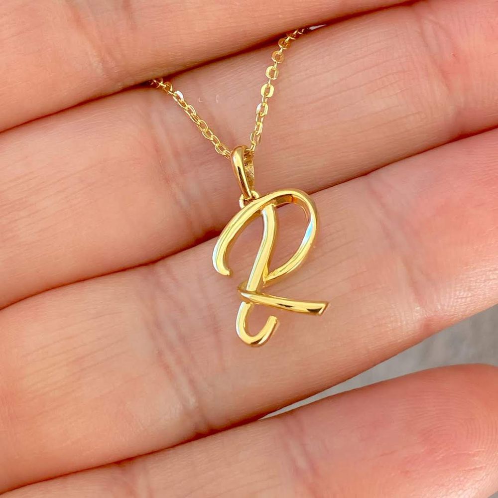 Pingente Letra R de Ouro 18K Feminino