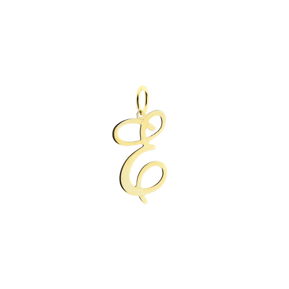 Pingente Letra E de Ouro 18K MI18026