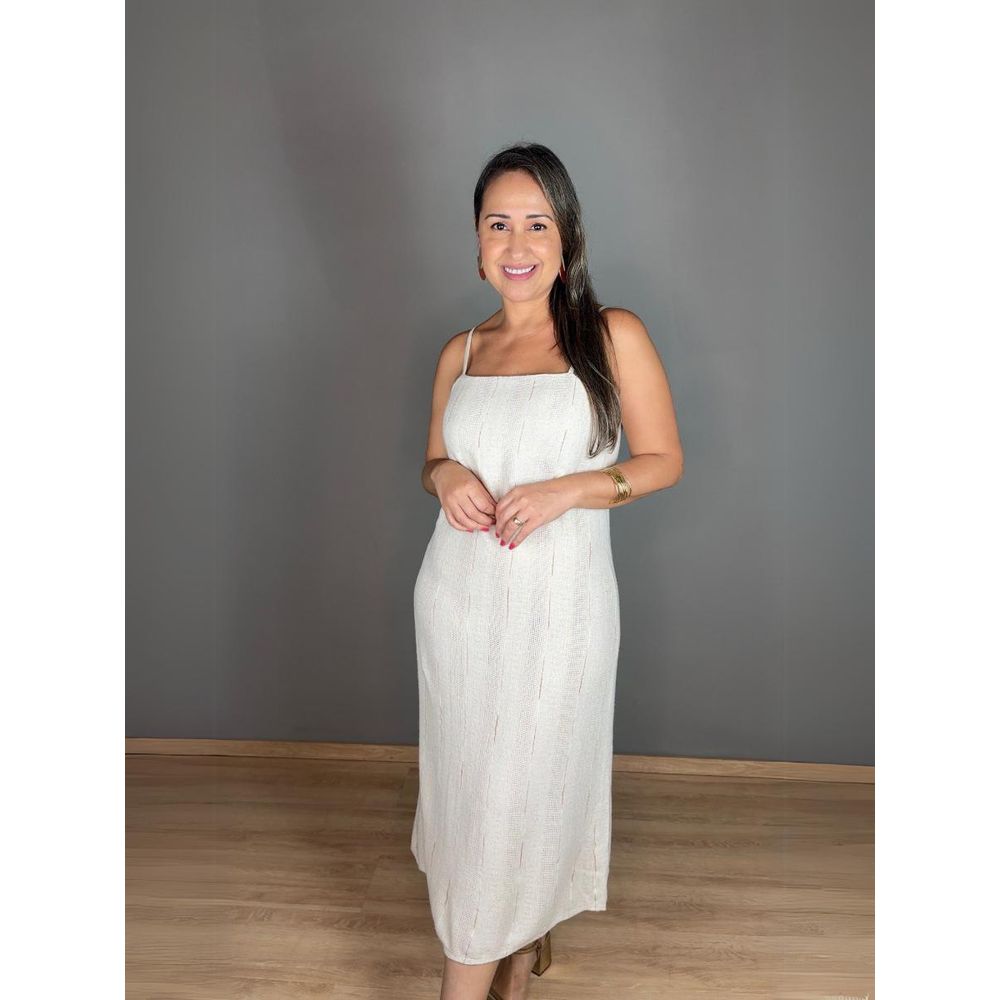 Vestido Midi Fio Colorido Linho REF:411133