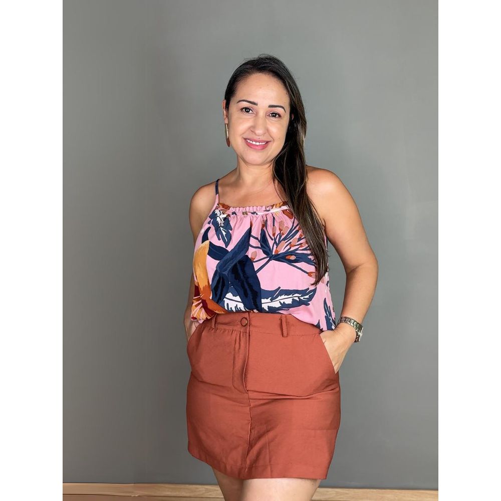 Blusa Estampada Viscolinho REF:410812