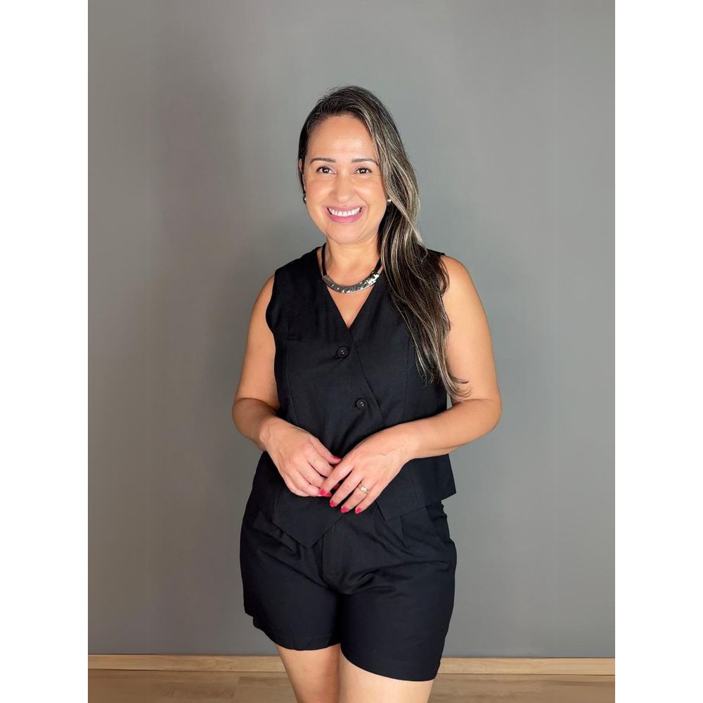 Conjunto Colete Com Shorts Viscose REF:QL26021
