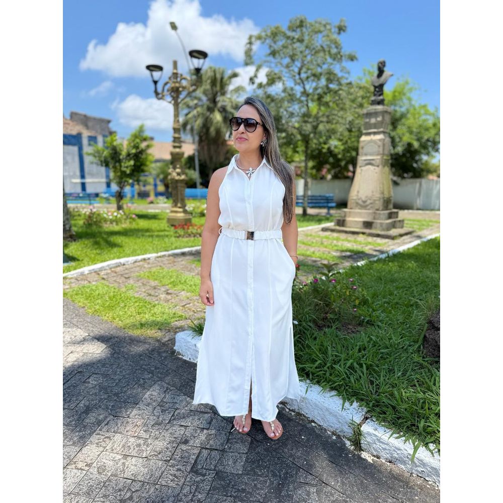 Vestido Chemise Max Com Cinto REF:T33948