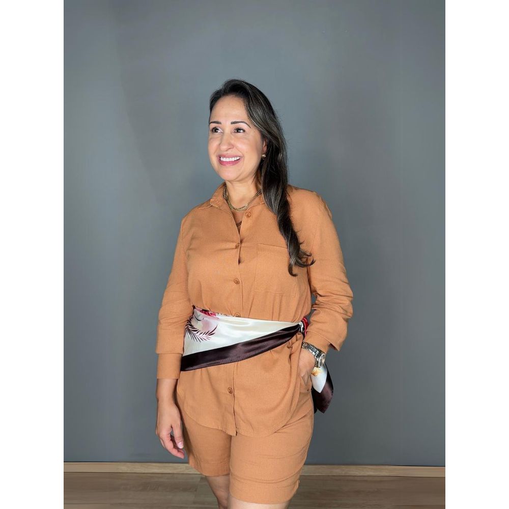 Conjunto Camisa Com Shorts Linho REF:YM002