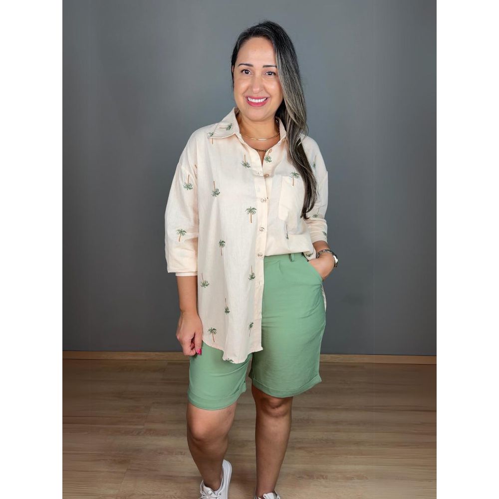 Camisa Com Bordado Tricoline REF:L23047