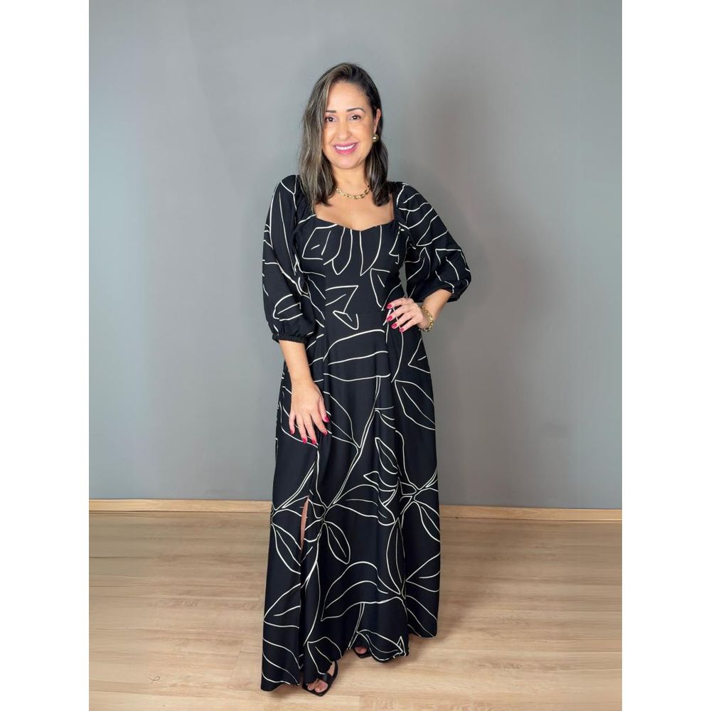 Vestido Estampado Longo Com Bojo Viscose REF:V0605E