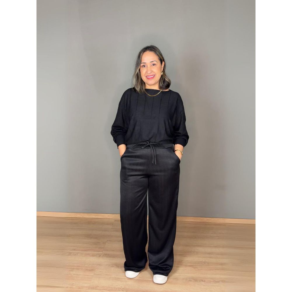 Calça Com Elástico Pantalona Com Bolso REF:C0200