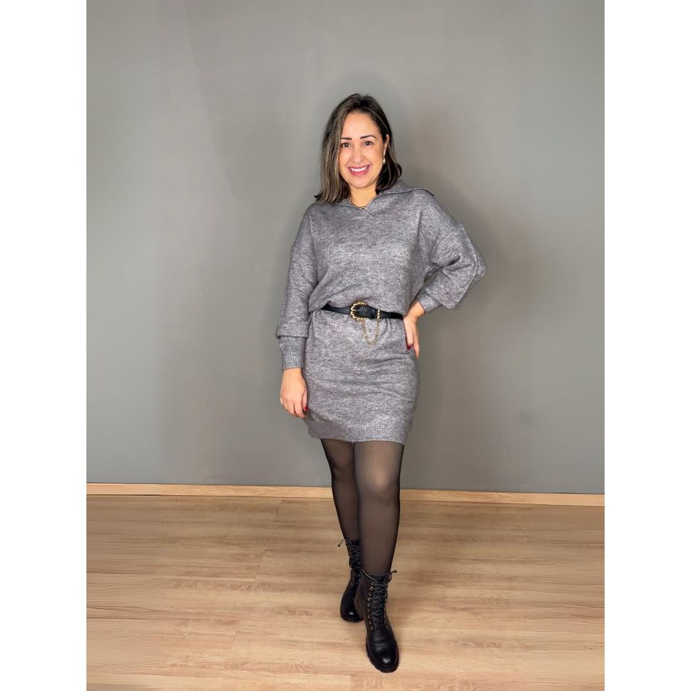 Vestido Tricô Com Gola REF:YG261