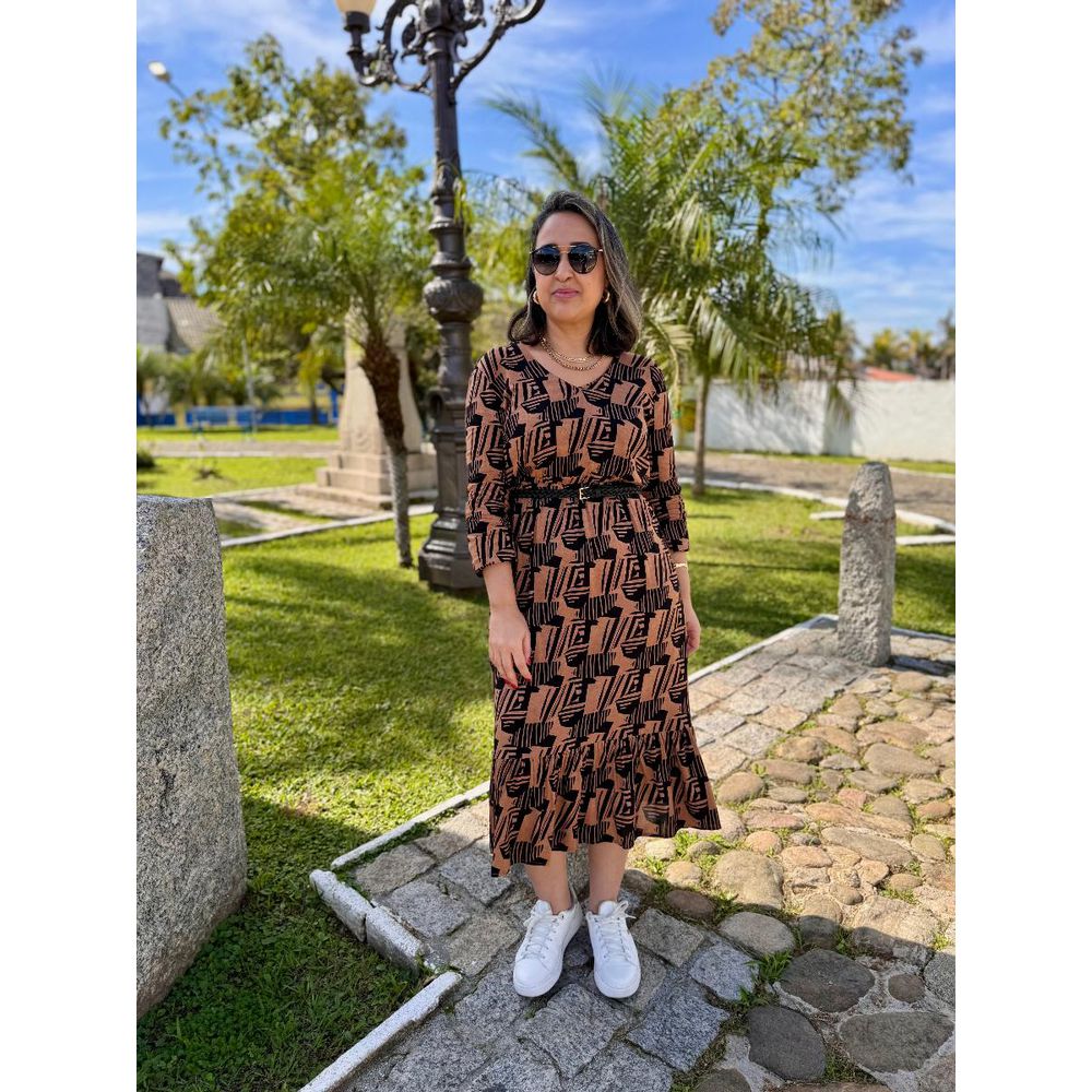 Vestido Midi Com Babado REF:710102