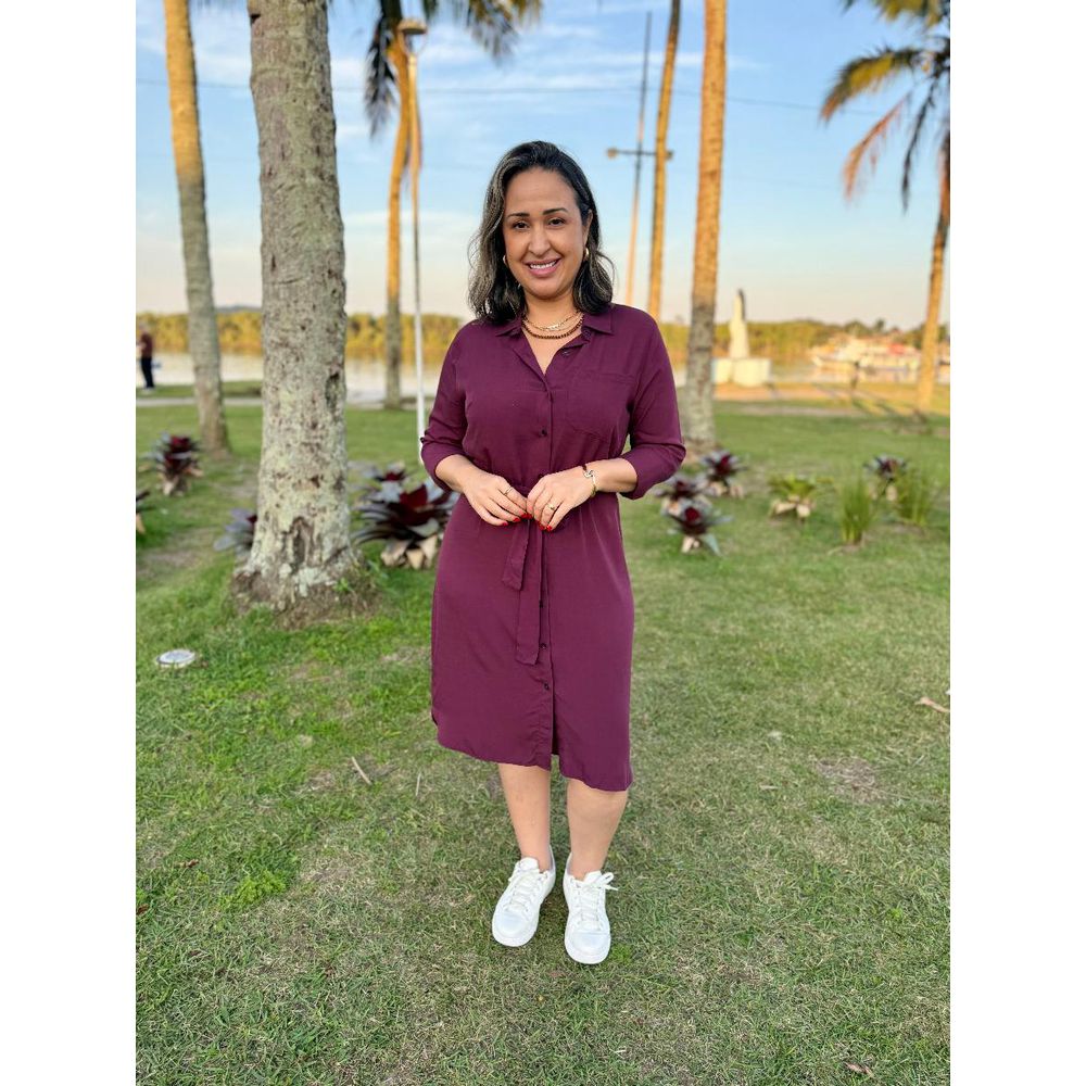 Chemise Midi Viscose Com Faixa REF:730313