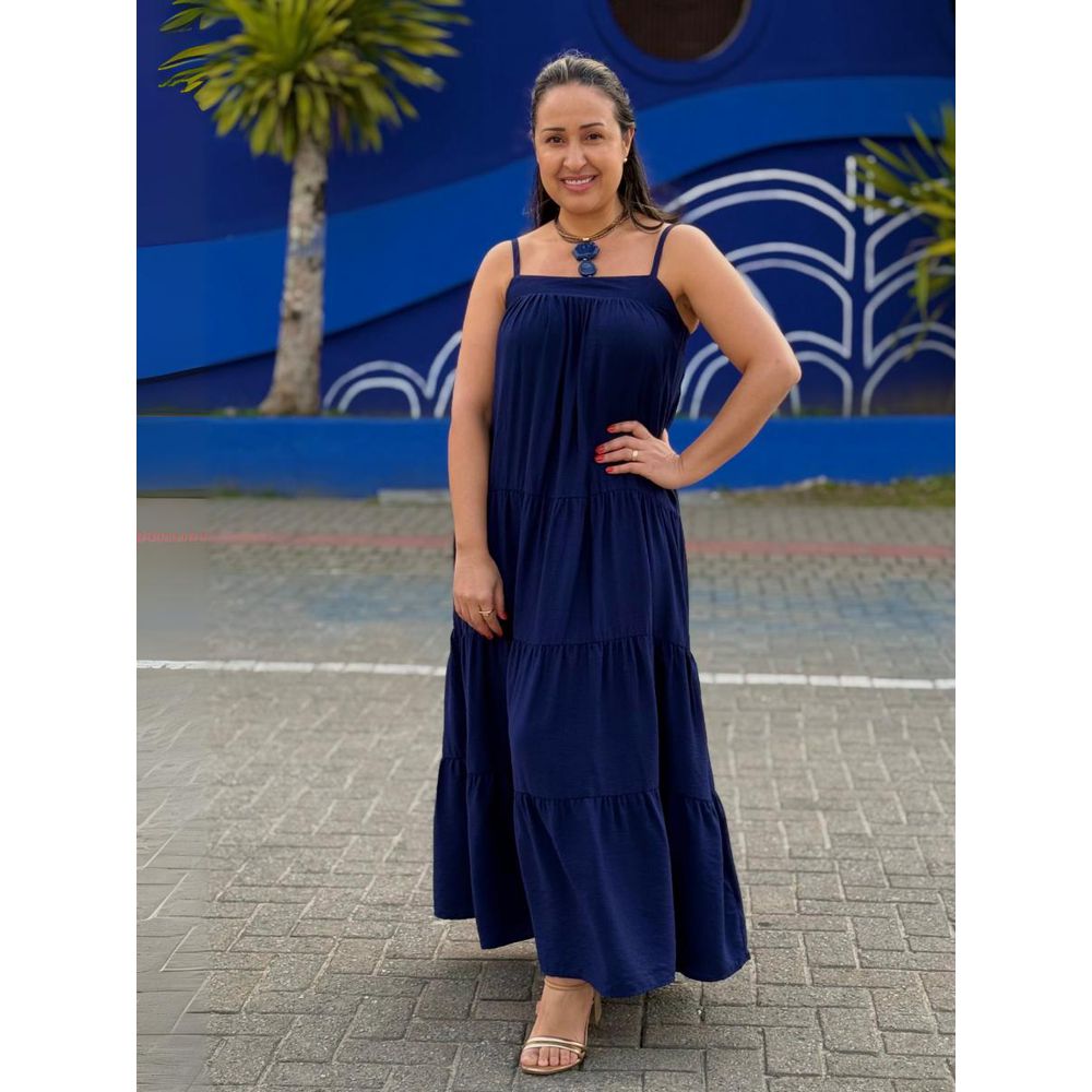 Vestido Alcinha Longo 3 Marias Crepe REF:411226