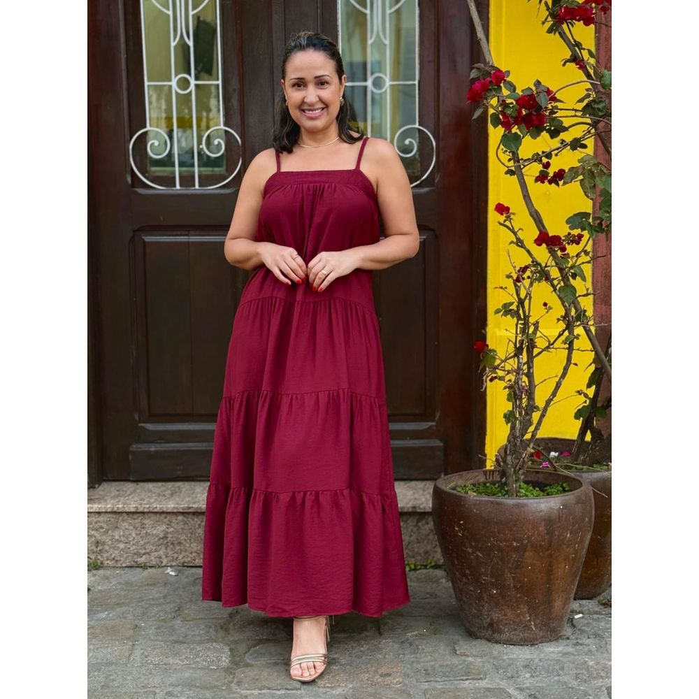 Vestido Alcinha Longo 3 Marias Crepe REF:411226