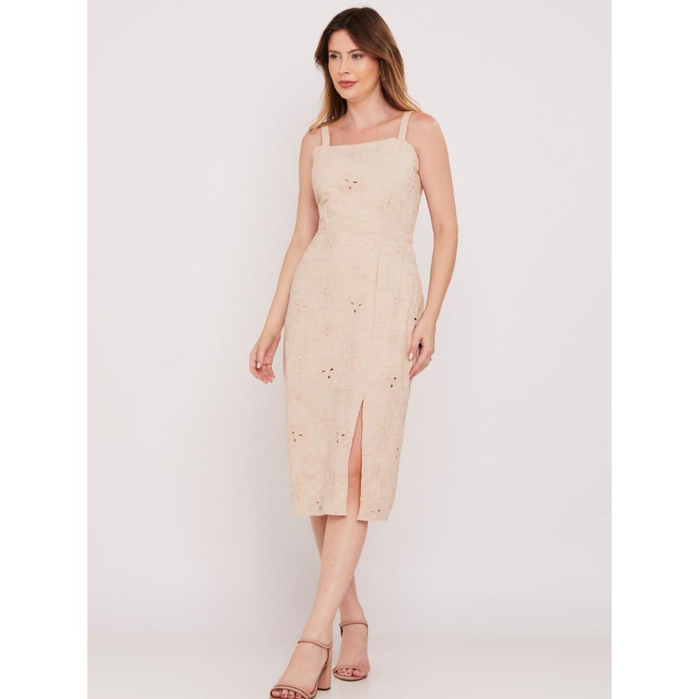 Vestido Alcinha Midi Lese Com Fenda REF:810135