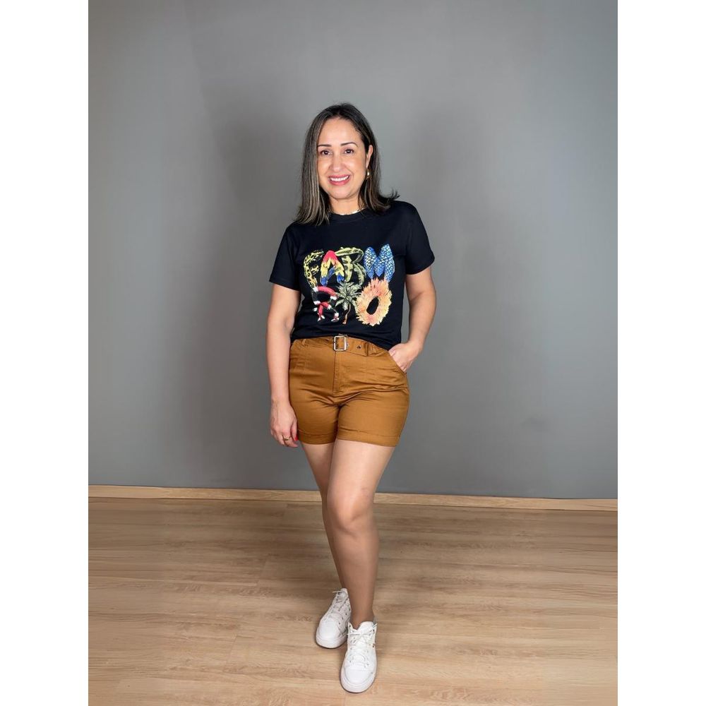 Shorts Curto Sarja Com Cinto REF:TC601
