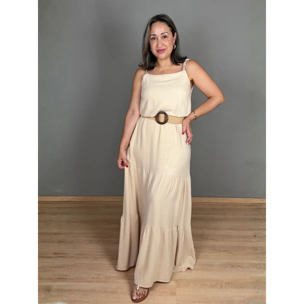 Vestido Alcinha Longo 3 Marias Linho REF:KD676